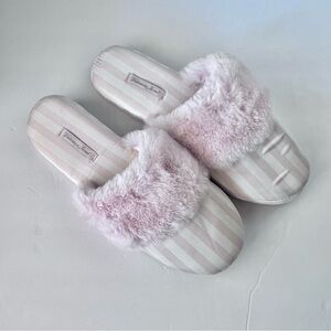 Victoria's Secret Striped Satin Slippers, NWT